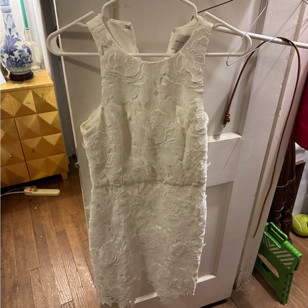 Adelyn Rae White Textured Mini Dress